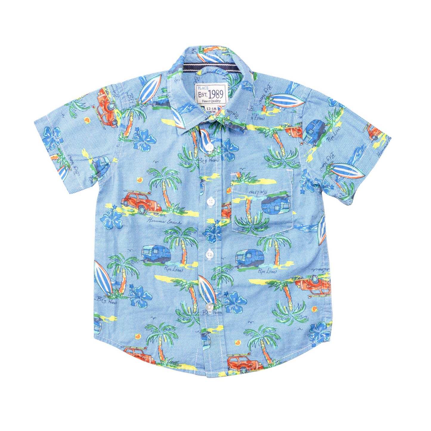 Camisa de varón con manga corta