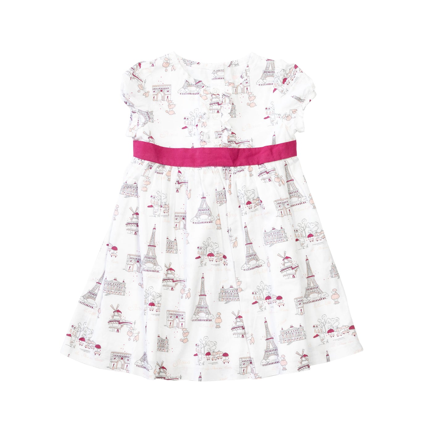 Vestido día niña - fiesta - manga muy pequeña