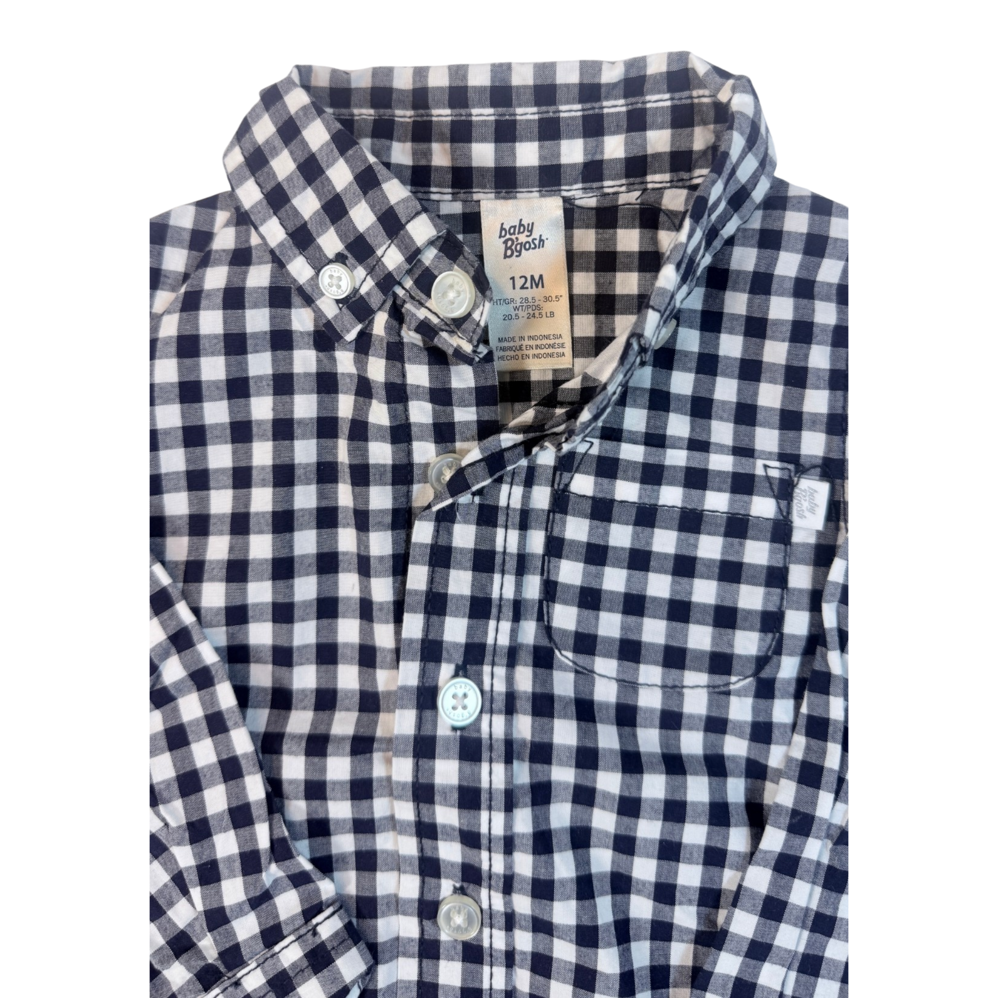 Camisa de Botones Talla 12M