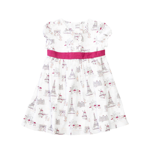 Vestido día niña - fiesta - manga muy pequeña